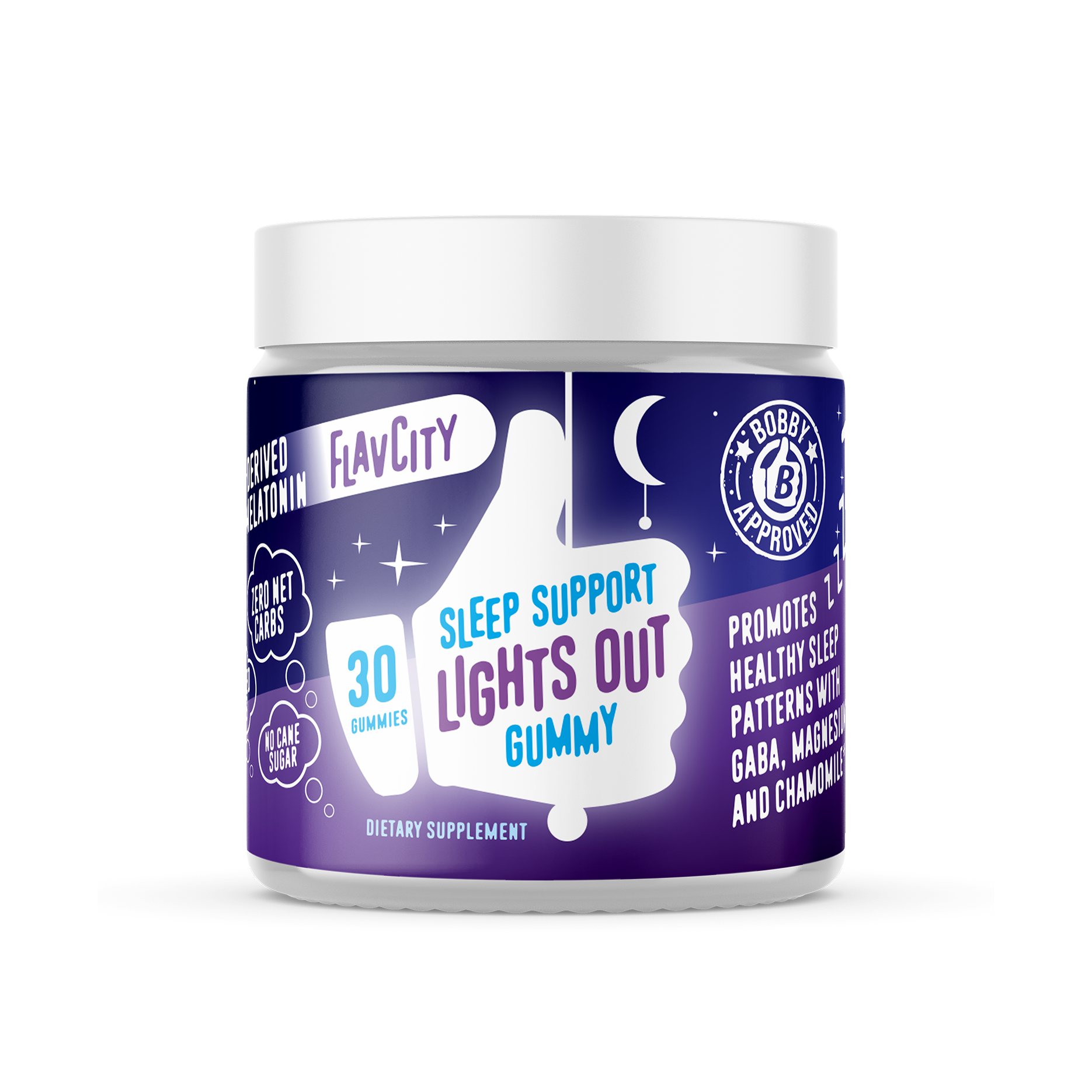 jar of 30 lights out sleep support gummies