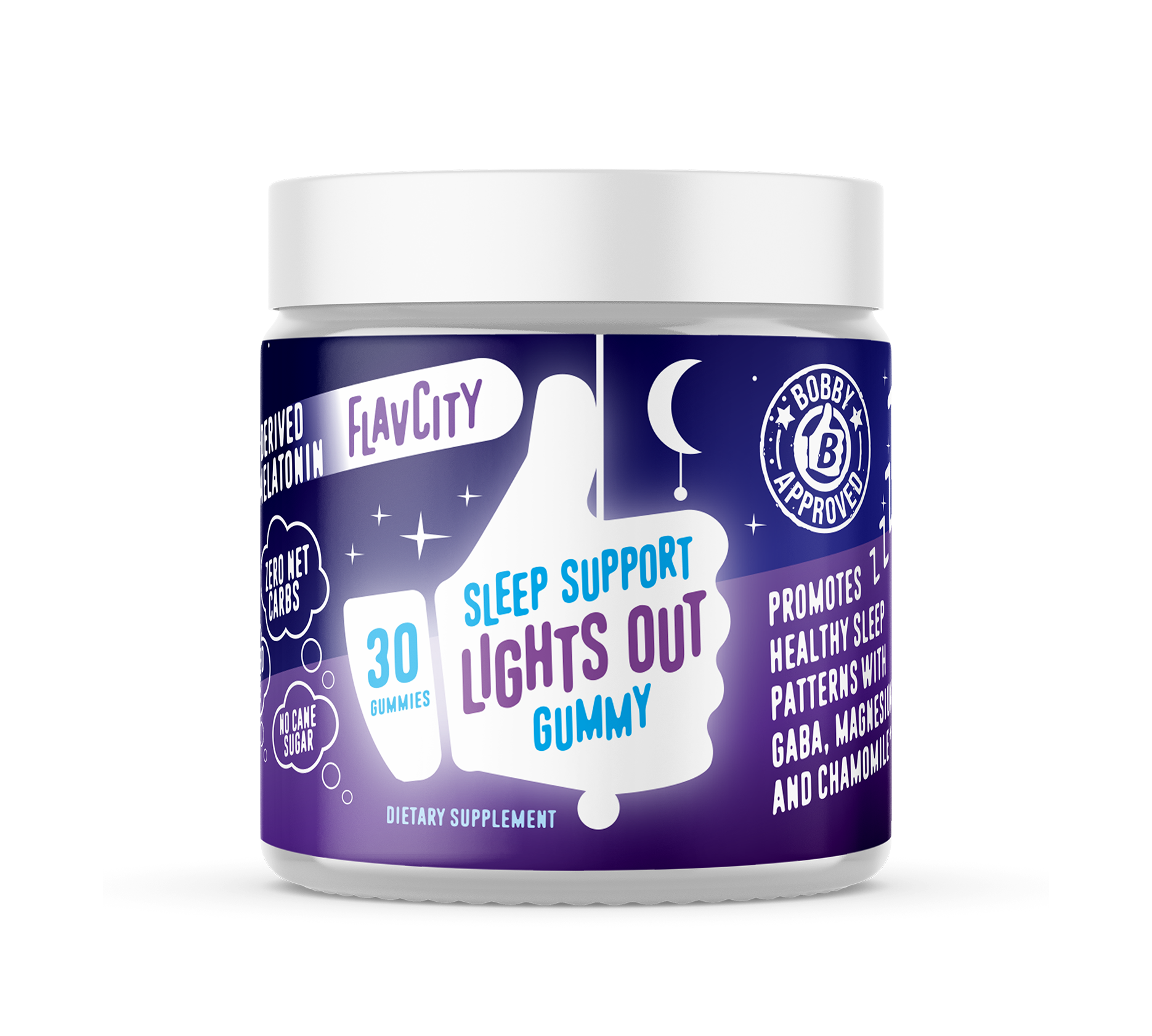 jar of 30 lights out sleep support gummies